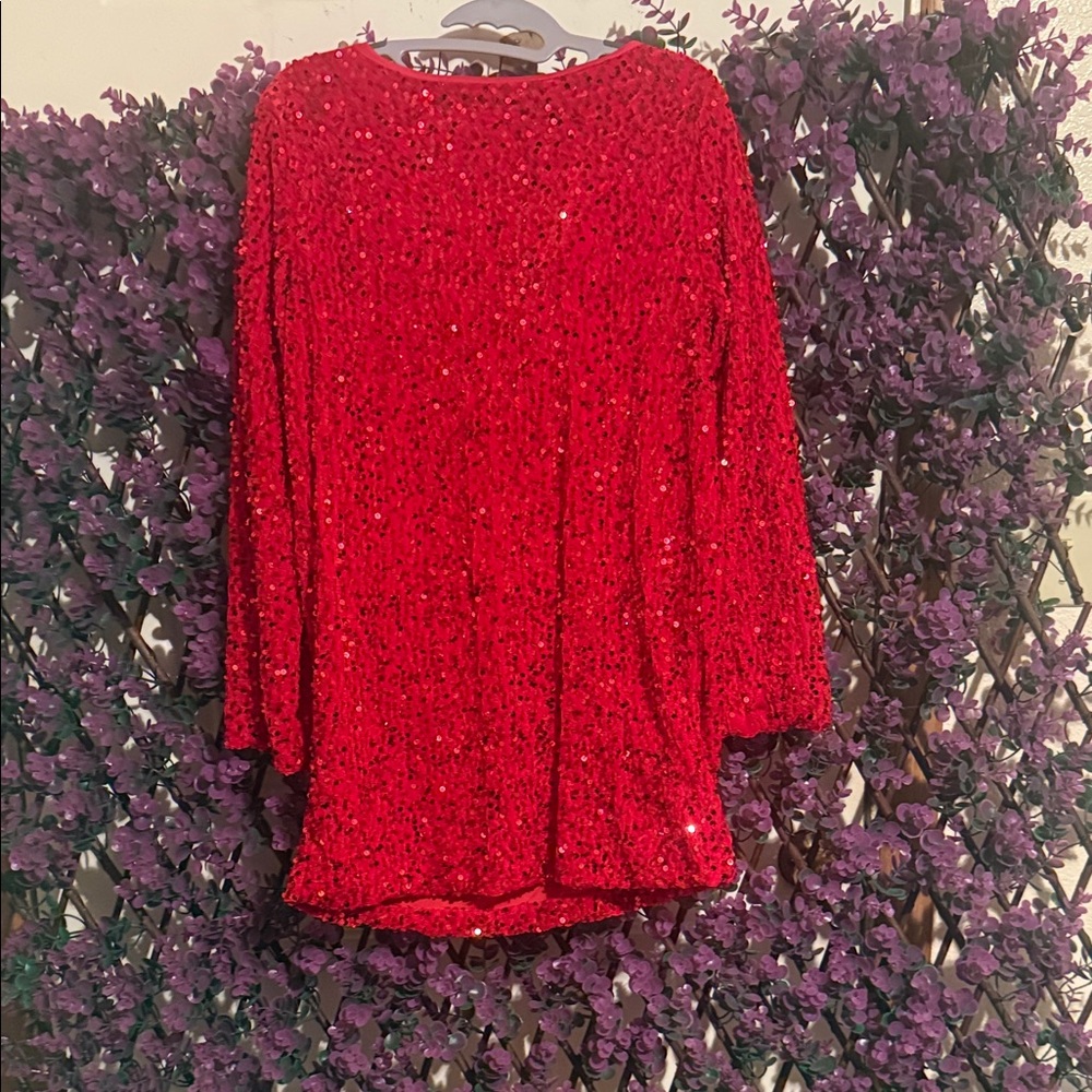 Elegant Red Sequin Women's Top